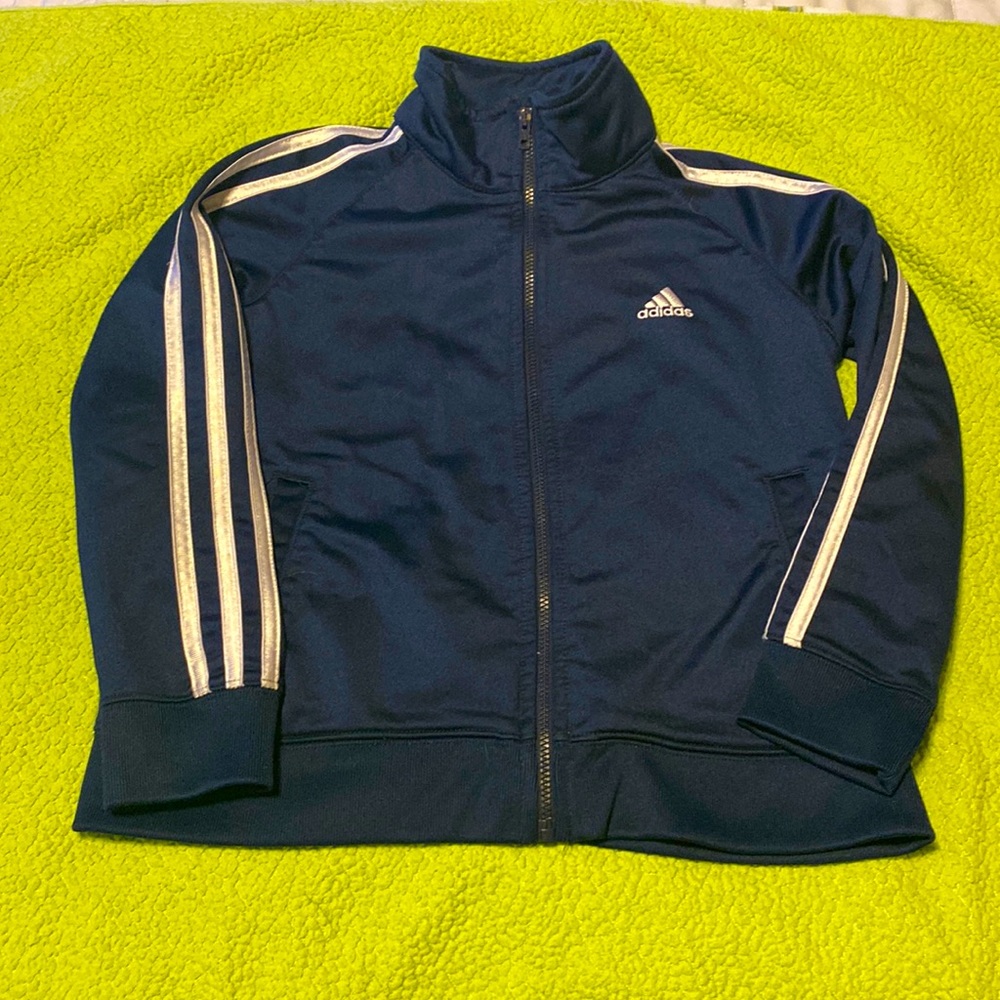 Blue Adidas Zip Up Sweatshirt